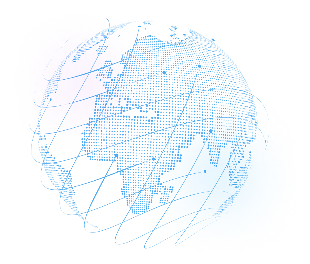 Globe illustration representing Testable staff working remotely across the world